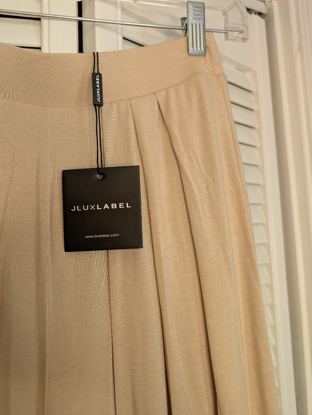 JLUXLABEL Tan Beige Devyn Wide Leg Pleated Trousers Size S NWT - Picture 4 of 13